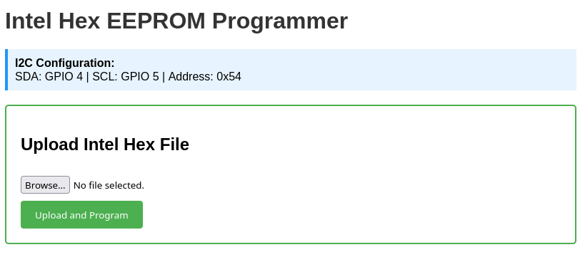 HEX EEPROM Programmer: Program Successfull