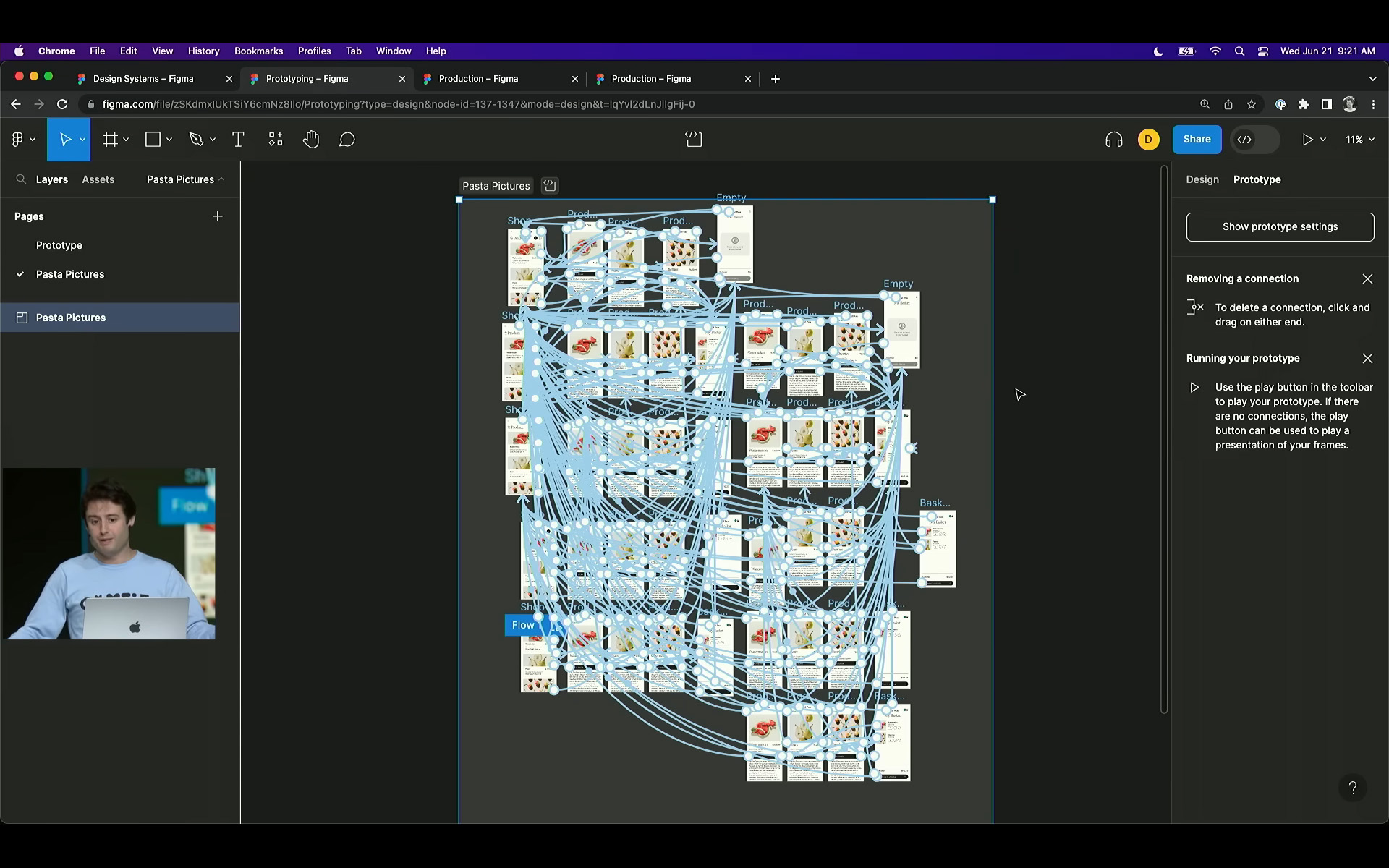 Prototyping before and after introduction of Figma's new Variables  feature.