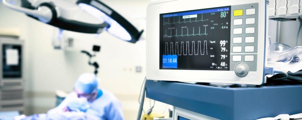 Operating room showing medical devices