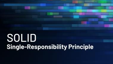 SOLID: Single-Responsibility Principle text on abstract background